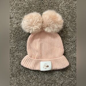 Disney X Love Your Melon Minnie Mouse Pink Knit Hat with Double Pom Poms